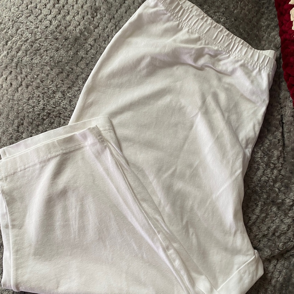 NWOT Leggings TWO FOR ONE WHITE capri AND ankle length plus size - Picture 2 of 2